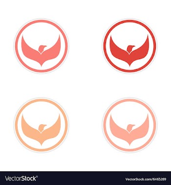 Assembly sticker flying eagle vector image