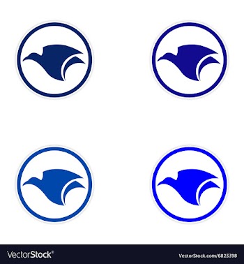 Assembly sticker flying eagle vector image