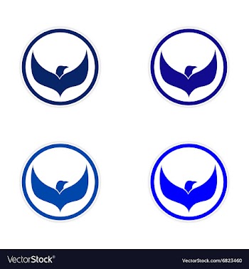 Assembly sticker flying eagle vector image