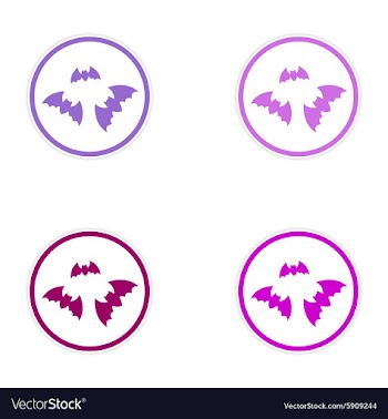 Assembly sticker full moon and bats on a white vector image