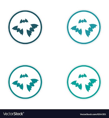 Assembly sticker full moon and bats on a white vector image