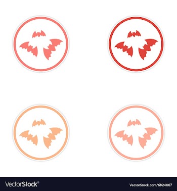 Assembly sticker full moon and bats on a white vector image
