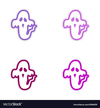 Assembly sticker ghost color on a white background vector image