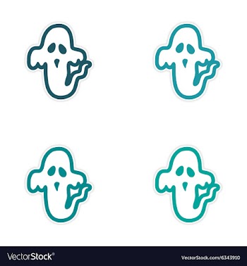 Assembly sticker ghost color on a white background vector image