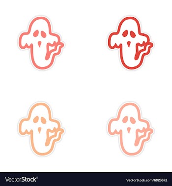 Assembly sticker ghost color on a white background vector image