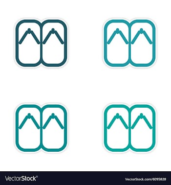 Assembly Sticker Japanese slippers vector image