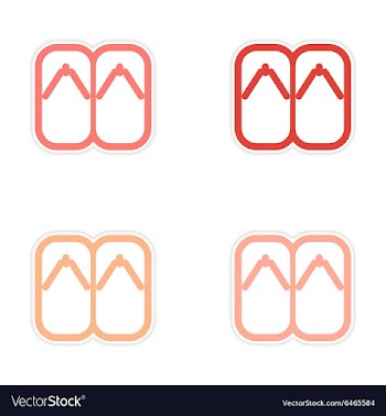 Assembly Sticker Japanese slippers vector image