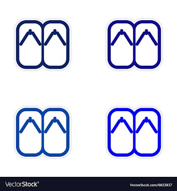 Assembly Sticker Japanese slippers vector image