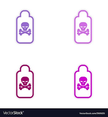 Assembly sticker jar of poison on a white vector image
