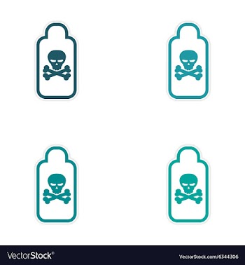 Assembly sticker jar of poison on a white vector image
