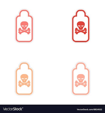 Assembly sticker jar of poison on a white vector image