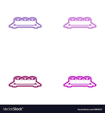 Assembly sticker serving of sushi rolls on a plate vector image