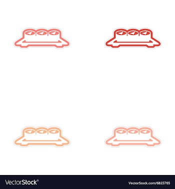 Assembly sticker serving of sushi rolls on a plate vector image
