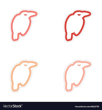 Assembly sticker silhouette of a raven on white vector image