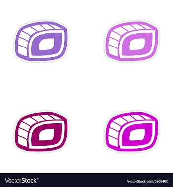 Assembly sticker Sushi roll on a bright white vector image