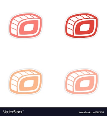 Assembly sticker Sushi roll on a bright white vector image