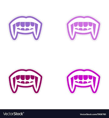 Assembly sticker vampire bright smile on white vector image