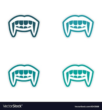 Assembly sticker vampire bright smile on white vector image