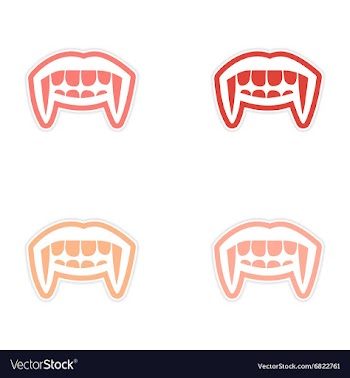 Assembly sticker vampire bright smile on white vector image