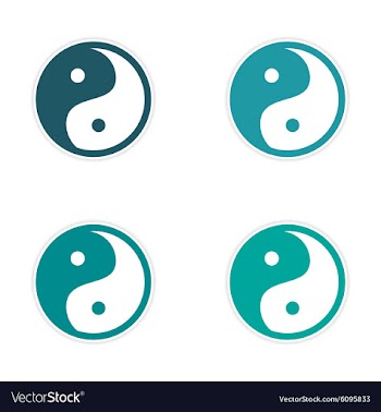 Assembly Sticker Yin Yang vector image