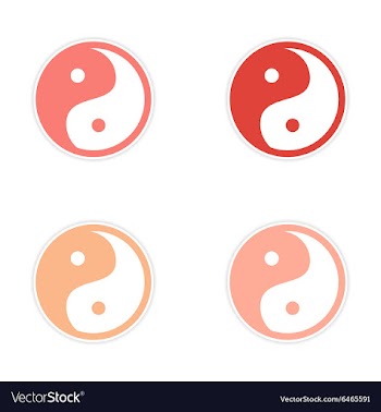 Assembly Sticker Yin Yang vector image