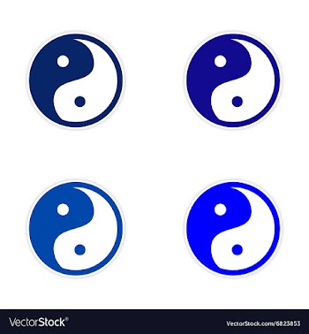 Assembly Sticker Yin Yang vector image
