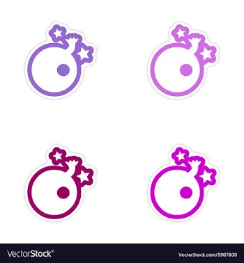 Assembly stickers bomb with a wick and stars vector image