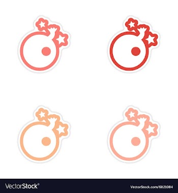 Assembly stickers bomb with a wick and stars vector image