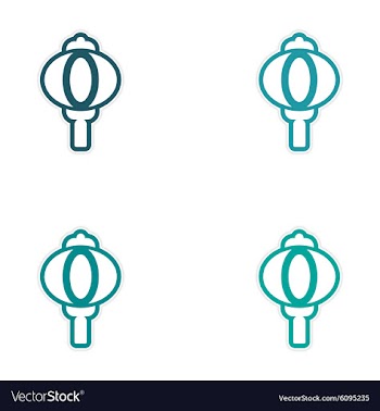 Assembly stickers Chinese lanterns vector image