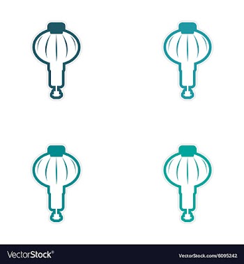 Assembly stickers Chinese lanterns vector image
