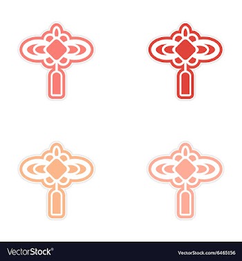 Assembly stickers Chinese lanterns vector image