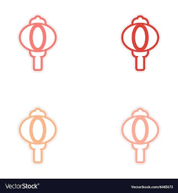 Assembly stickers Chinese lanterns vector image