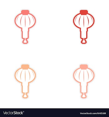 Assembly stickers Chinese lanterns vector image