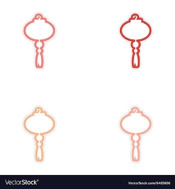 Assembly stickers Chinese lanterns vector image