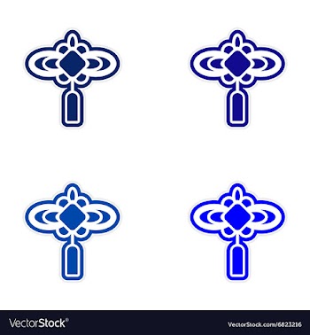 Assembly stickers Chinese lanterns vector image
