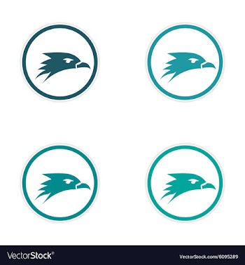Assembly stickers eagle head logo vector image