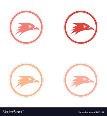 Assembly stickers eagle head logo vector image