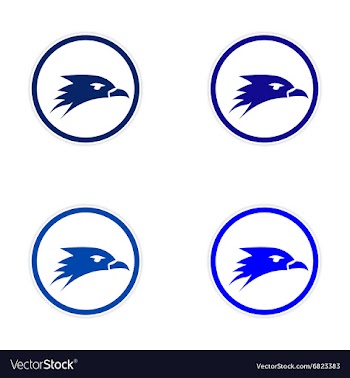 Assembly stickers eagle head logo vector image