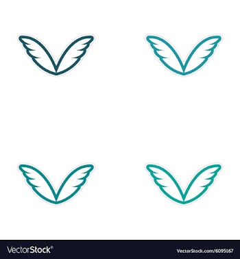 Assembly stickers eagle wings vector image