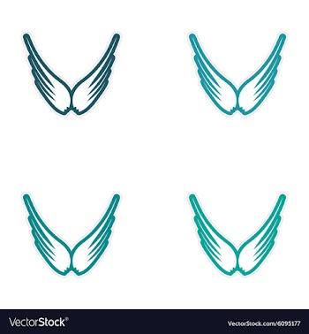 Assembly stickers eagle wings vector image