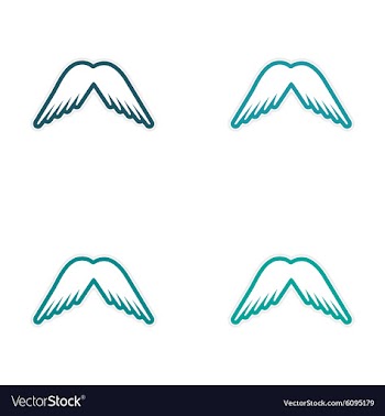 Assembly stickers eagle wings vector image