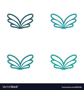 Assembly stickers eagle wings vector image