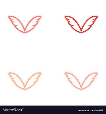 Assembly stickers eagle wings vector image