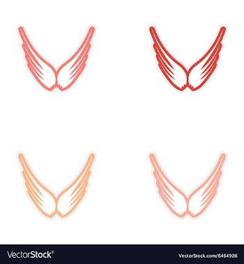 Assembly stickers eagle wings vector image