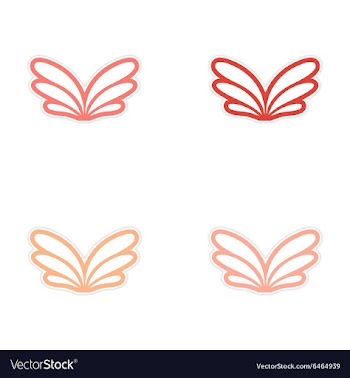 Assembly stickers eagle wings vector image