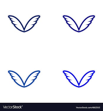 Assembly stickers eagle wings vector image