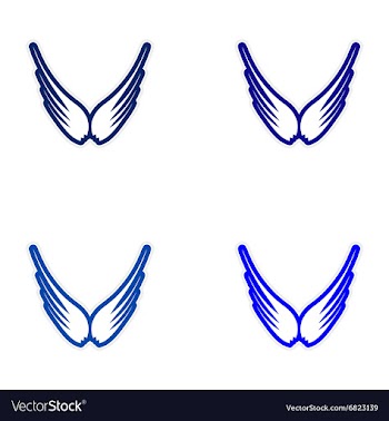Assembly stickers eagle wings vector image