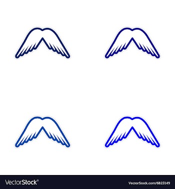 Assembly stickers eagle wings vector image