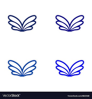 Assembly stickers eagle wings vector image