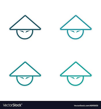 Assembly stickers Japanese hat vector image